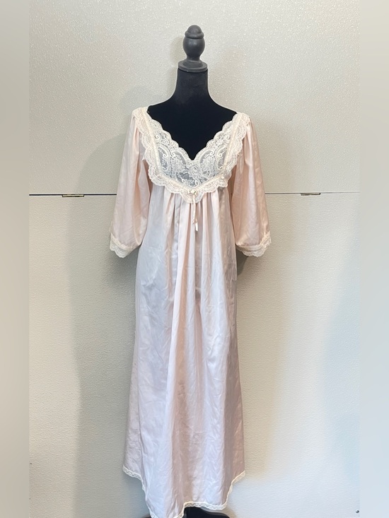 Dior Other - Vintage Christian Dior Polyester Cotton Lace Trim Long Nightgown, Size L